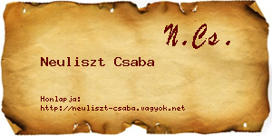 Neuliszt Csaba névjegykártya